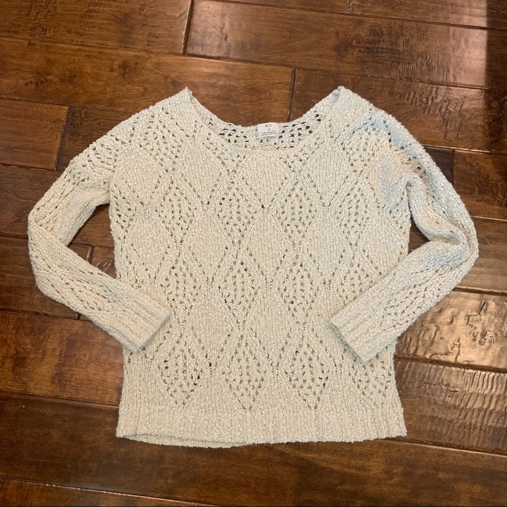 Urban Outfitters Pins and Needles Women’s Sweater Ivory/Cream Crochet Small